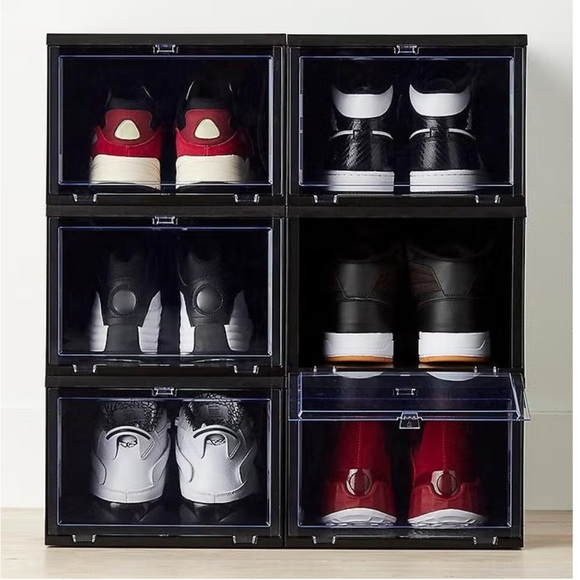 Black Stackable Shoe Storage Box - Picture 1 of 2
